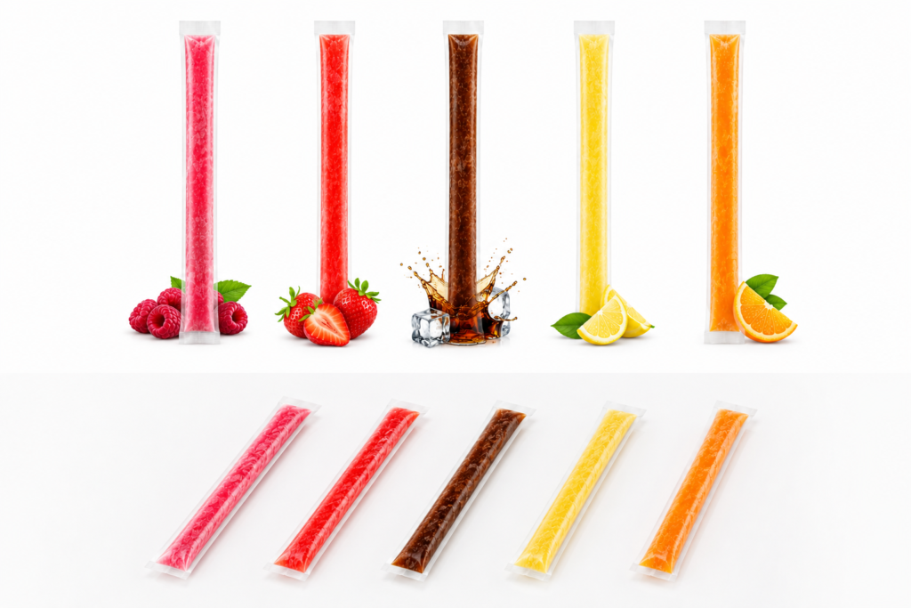 Hydropop maut: vadelma, mansikka, cola, sitruuna ja appelsiini